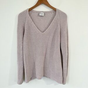 WRAP London Vneck Pullover Sweater Organic Cotton Oatmeal Beige US 4